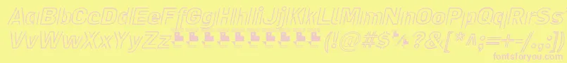 LaPejinaFontItalicPersonalUse-Schriftart – Rosa Schriften auf gelbem Hintergrund