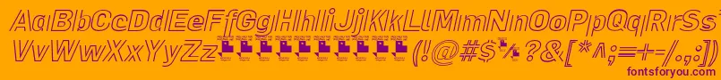 LaPejinaFontItalicPersonalUse Font – Purple Fonts on Orange Background