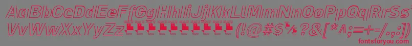 フォントLaPejinaFontItalicPersonalUse – 赤い文字の灰色の背景