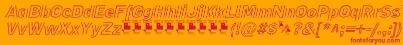 LaPejinaFontItalicPersonalUse Font – Red Fonts on Orange Background