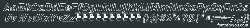 LaPejinaFontItalicPersonalUse-fontti – valkoiset fontit mustalla taustalla