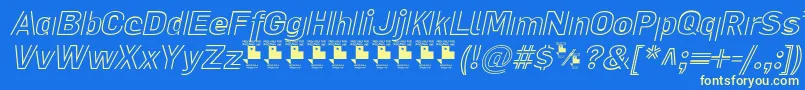 LaPejinaFontItalicPersonalUse Font – Yellow Fonts on Blue Background