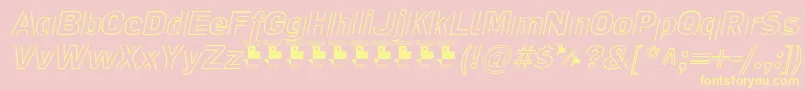 LaPejinaFontItalicPersonalUse-Schriftart – Gelbe Schriften auf rosa Hintergrund