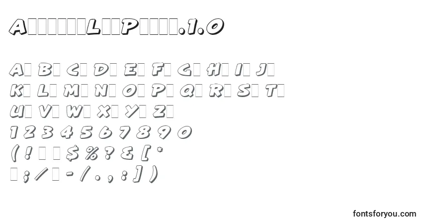 A fonte ArtisteLetPlain.1.0 – alfabeto, números, caracteres especiais