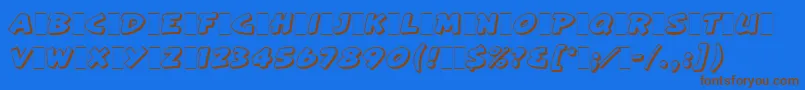 ArtisteLetPlain.1.0 Font – Brown Fonts on Blue Background