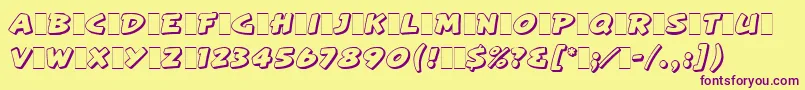 ArtisteLetPlain.1.0 Font – Purple Fonts on Yellow Background