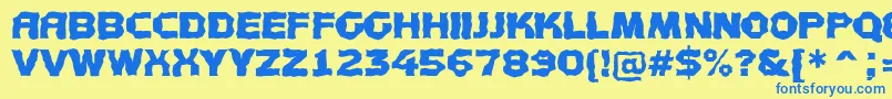AConceptotitulbroken Font – Blue Fonts on Yellow Background
