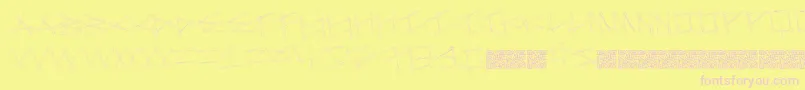 Megabone-Schriftart – Rosa Schriften auf gelbem Hintergrund