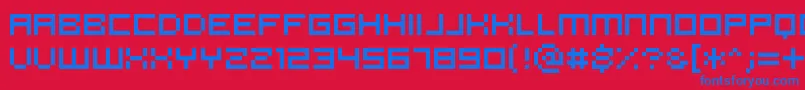 Pannetje10 Font – Blue Fonts on Red Background