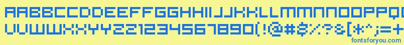 Pannetje10 Font – Blue Fonts on Yellow Background