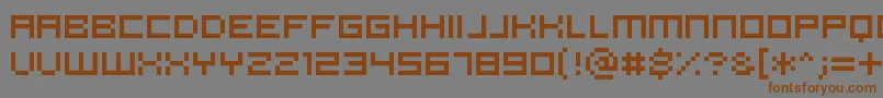 フォントPannetje10 – 茶色の文字が灰色の背景にあります。
