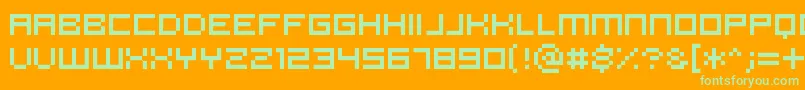 Pannetje10 Font – Green Fonts on Orange Background