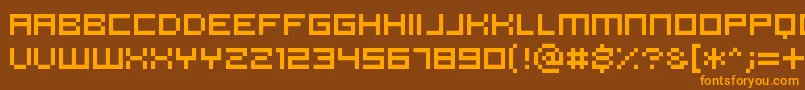 Pannetje10 Font – Orange Fonts on Brown Background