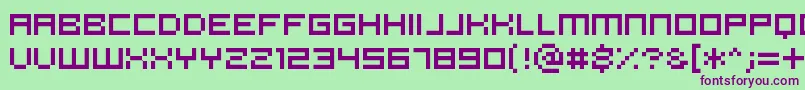 Pannetje10 Font – Purple Fonts on Green Background