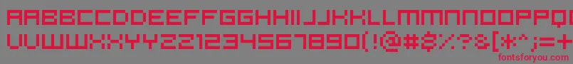 フォントPannetje10 – 赤い文字の灰色の背景