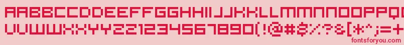 フォントPannetje10 – ピンクの背景に赤い文字