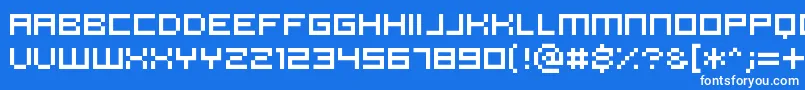 Pannetje10 Font – White Fonts on Blue Background