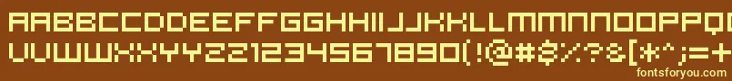 Pannetje10-Schriftart – Gelbe Schriften auf braunem Hintergrund