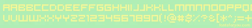 Pannetje10-Schriftart – Gelbe Schriften auf grünem Hintergrund