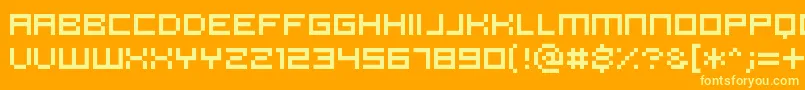 フォントPannetje10 – オレンジの背景に黄色の文字