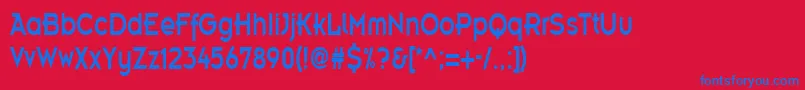 EmblemcondensedRegular Font – Blue Fonts on Red Background