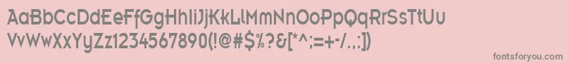 フォントEmblemcondensedRegular – ピンクの背景に灰色の文字