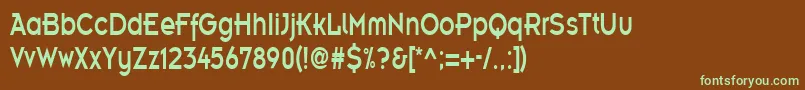 EmblemcondensedRegular Font – Green Fonts on Brown Background