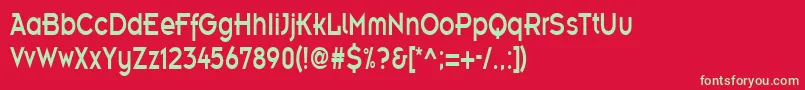 フォントEmblemcondensedRegular – 赤い背景に緑の文字