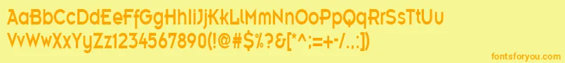 EmblemcondensedRegular Font – Orange Fonts on Yellow Background