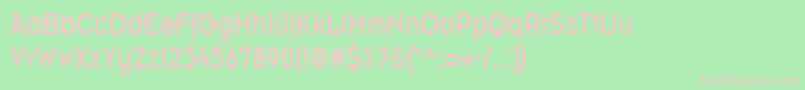 EmblemcondensedRegular-fontti – vaaleanpunaiset fontit vihreällä taustalla
