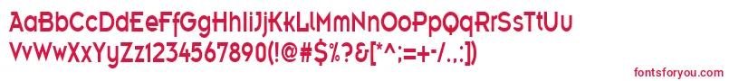 EmblemcondensedRegular-fontti – punaiset fontit valkoisella taustalla