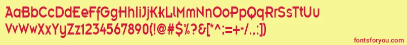 フォントEmblemcondensedRegular – 赤い文字の黄色い背景