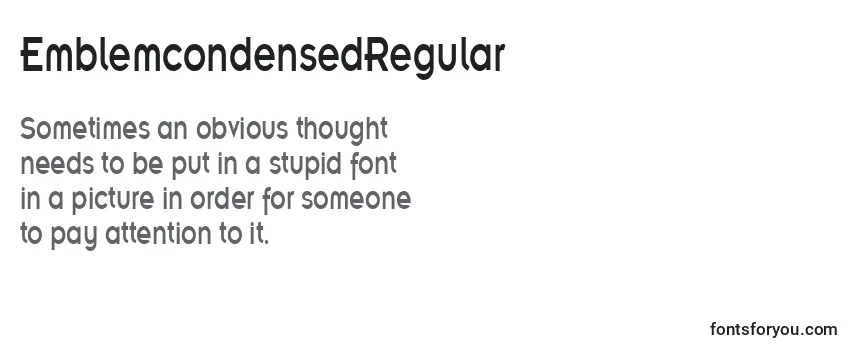 EmblemcondensedRegular Font