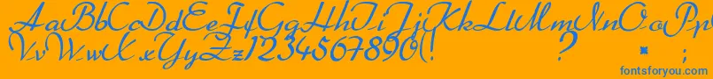 Betterheather Font – Blue Fonts on Orange Background