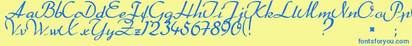 Betterheather Font – Blue Fonts on Yellow Background