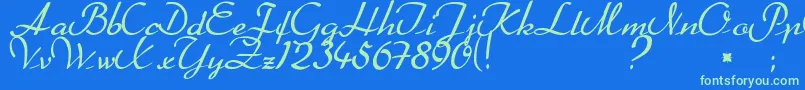 Betterheather Font – Green Fonts on Blue Background