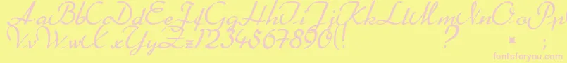 Betterheather-fontti – vaaleanpunaiset fontit keltaisella taustalla