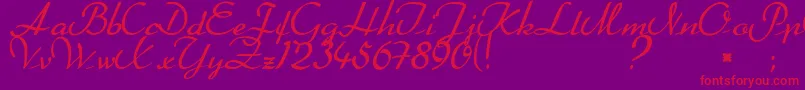 Weitere Informationen zur Betterheather-Schriftart Betterheather-Schriftart – Rote Schriften auf violettem Hintergrund