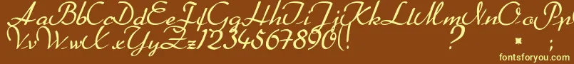 Betterheather-fontti – keltaiset fontit ruskealla taustalla