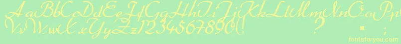 Betterheather Font – Yellow Fonts on Green Background