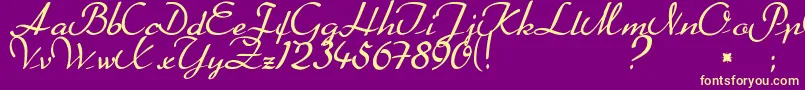 Betterheather Font – Yellow Fonts on Purple Background