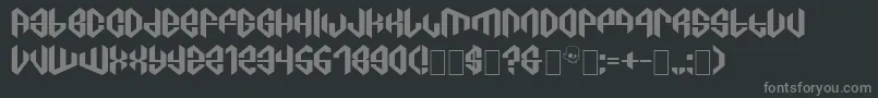 Fonte C8aTajra – fontes cinzas em um fundo preto