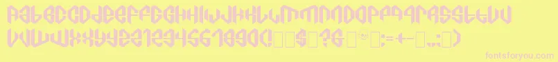 C8aTajra Font – Pink Fonts on Yellow Background
