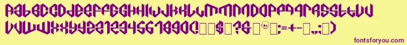 C8aTajra Font – Purple Fonts on Yellow Background