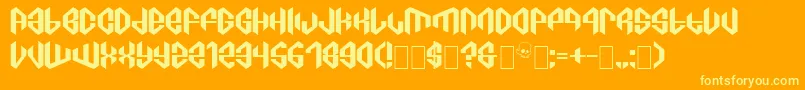 C8aTajra Font – Yellow Fonts on Orange Background
