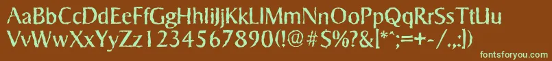 SigvarrandomRegular Font – Green Fonts on Brown Background