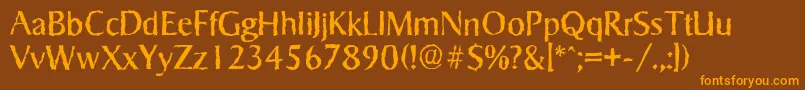 SigvarrandomRegular Font – Orange Fonts on Brown Background