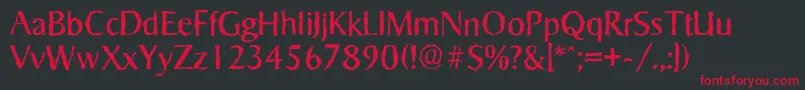 SigvarrandomRegular Font – Red Fonts on Black Background