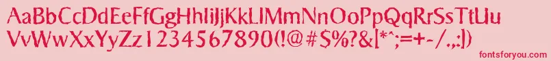 SigvarrandomRegular Font – Red Fonts on Pink Background