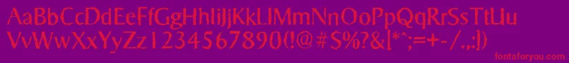 SigvarrandomRegular Font – Red Fonts on Purple Background